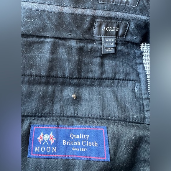 J.Crew Ludlow Slim Fit Prince of Wales Glen Plaid Wool Blend Suit Trousers 36x32 - Picture 7 of 8